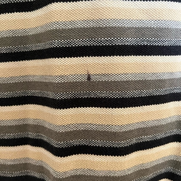 Pierre Cardin Men's Striped Black, Tan and Gray Shirt - Picture 6 of 6